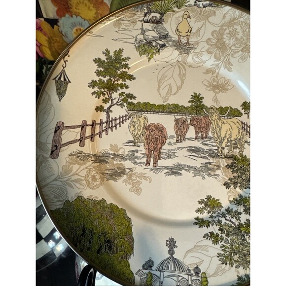 NEW  Mackenzie Childs AURORA 8" Enamel Dessert Salad Plate-RARE RETIRED HAVE 2 - Picture 3 of 7